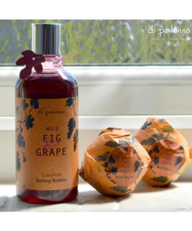 Di Palomo Vegan Wild Fig & Grape Bathing Bubbles 300ml - Foaming Bubble Bath & Luxury Shower Gel, Nourishing Skin Care, Gifts for Her - Buy Online on GoSupps.com