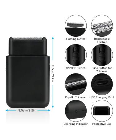 WIOR Electric Razor for Men - Washable USB Rechargeable Cordless Shaver with Trimmer - Portable Travel Shaver for Beard Grooming in Black - Buy Online on GoSupps.com