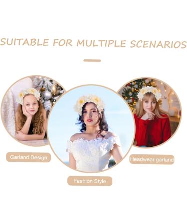 Beavorty Flower Headband Garland Vintage Decor Retro Decor Flower Headpiece Hair Decoration Flower Hair Accessories for Women Prom Headpiece White The Photo Cosplay Travel Fabric - Buy Online on GoSupps.com