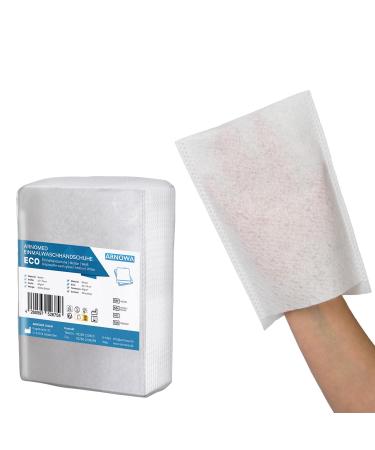 200 Arnomed one -off flap molton dry disposable flaps for baby children & adults once washing gloves 60g/m white washers soft gentle disposable flaps for body care ECO 200x