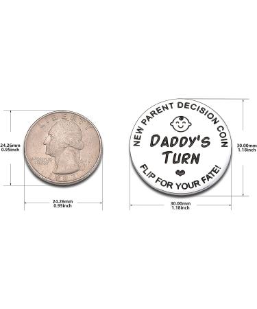 New Baby Decision Coin for Mom and Dad - Funny Pregnancy Gift for First Time Parents - Double-Sided Silver Coin for Christmas or Birthday Present - Buy Online on GoSupps.com
