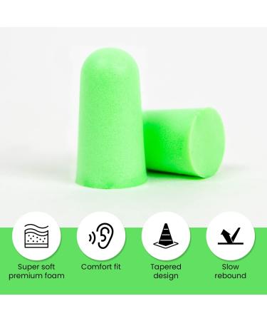 Super 31 Ultra Soft Foam Earplugs 60 Pair - 31 db Noise Reduction, Comfortable for Travel, Studying, Sleeping, Snoring, Concerts, Work, Construction - Green - Buy Online on GoSupps.com