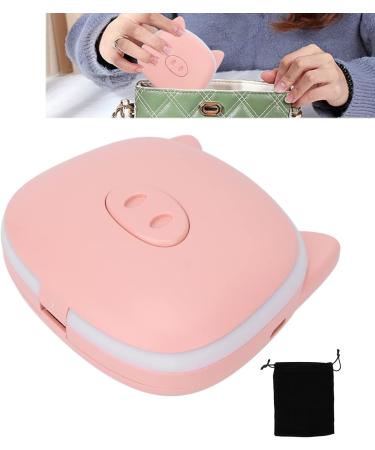 Compact Handwarmer Hand Warmer Light Cartoon Image with Pocket Mirror Light for Women for Home Travel Use Pink Pig - Buy Online on GoSupps.com