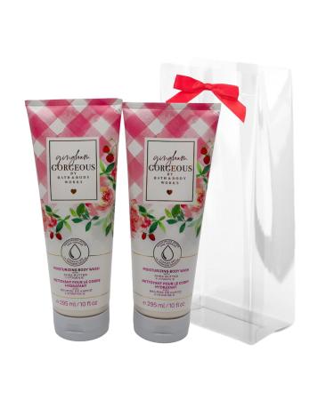 Bath & Body Works GINGHAM GORGEOUS Moisturizing Body Wash 2-piece Gift Set with a Red Bow for Holiday - 10 fl oz each