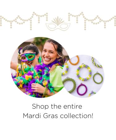 TELETIES Mardi Gras Collection 5 Pack - Mixed Spiral Hair Coils & Phone Cord Hair Ties for Women - Buy Online on GoSupps.com