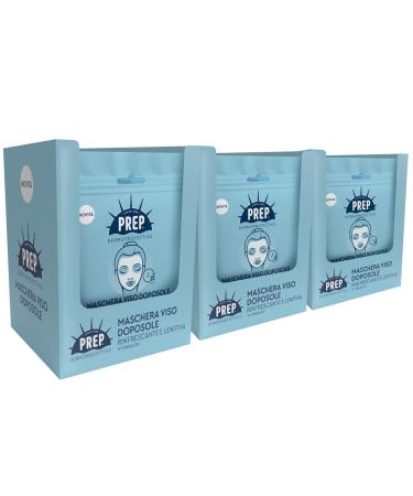 PREP Prep After-Sun Sheet Mask refreshing and soothing for dehydrated and stressed skin enriched with pure Aloe Vera gel menthol and hyaluronic acid 10 units