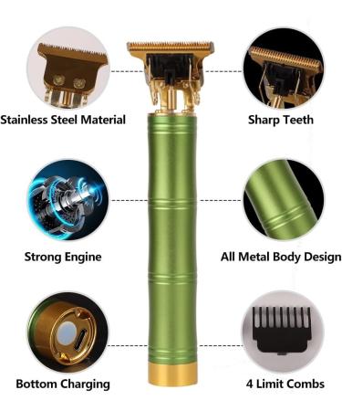 Hair Clippers for Men T9 Bamboo Style Electric Hair Clipper USB Rechargeable Hair Clipper Professional Men Razor Hair Trimmer for Men (Color : Green) - Buy Online on GoSupps.com