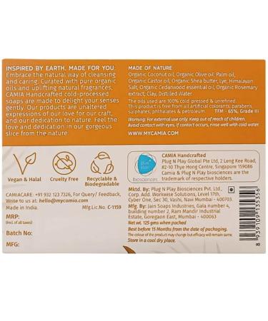 CA.MIA 100% Organic Handmade Cedarwood Soap | Natural Vegan Luxury Bath Soap | Cruelty-Free Chemical & Preservative-Free - Buy Online on GoSupps.com