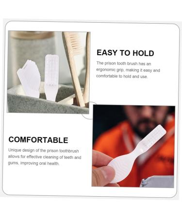 Coolhiya 20-Pack Prison Toothbrush with Spoon | Mini Soft Grip Travel Toothbrush | Ideal for Prison Needs - White Plastic - Buy Online on GoSupps.com