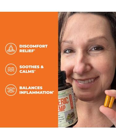 Turmeric Curcumin Capsules with Black Pepper & Hemp - Vegan Joint Support with Bioperine. 95% Curcuminoids for Sleep, Mood & Stress - 60 Caps - Buy Online on GoSupps.com