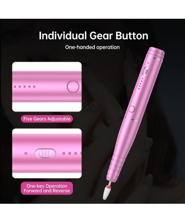 Electric Nail File Nail Drill Gift for Women Professional 25000 RPM Adjustable Speed Electric Manicure and Pedicure Set for Nail Beginners and Professional Salons - Buy Online on GoSupps.com