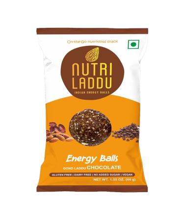 Nutri Laddu Indian Energy Balls - Keto Friendly On-The-Go Snack (Box of 5 Pouches - 10 Chocolate Balls) | International Shipping Available - Buy Online on GoSupps.com