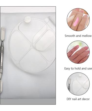 Palette de Maquillage Acrylique L g re 2 Styles Palette Carr e Poign e 4 Compartiments Anneau Ergonomique pour Nail Art Accessoire Manucure Professionnel et Usage Domestique - Buy Online on GoSupps.com