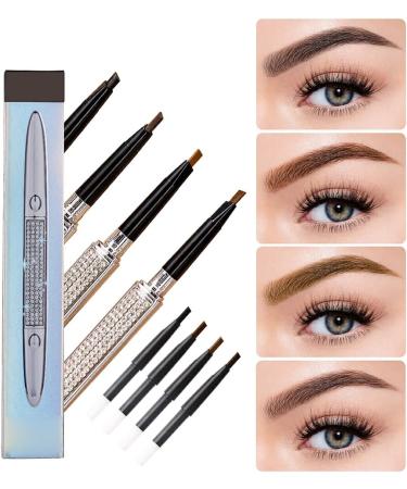 miduoidn Eyebrow Pen Double Head Smudge-proof Waterproof Long Lasting Eye Brow Pencil with Brush Replacement Refill Make Up Girls Gray Brown - Buy Online on GoSupps.com