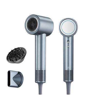 Lonic Hair Dryer 110000 RPM Brushless Motor 1600W Powerful Hair Care Dryer for Fast Drying 200 Millions Negative Lonic Low Noise Hair-Dryer with Magnetic Diffuser & Nozzle Silver