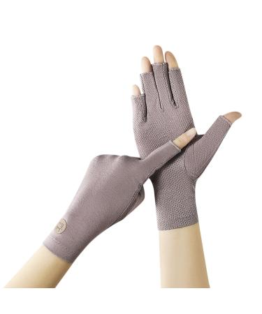 Gel Nails Anti UV Gloves Cotton Half Finger High-tech UV Protection Gloves for Manicures Care Nail Lamp Skin Care Nails Art Nail Beauty Gel Polish Fingerless Moisturizing Hand Protector Tools (Purple)