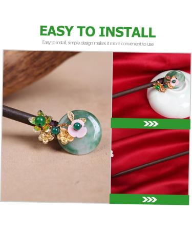 Angoily Hairpin Antique Hair Fork Ancient Chinese Hair Pins Girls Barrettes for Hair Vintage Hair Stick Wedding Hair Clip Chinese Hair Fork Tiara Wooden Aventurine Jade Jiangnan - Buy Online on GoSupps.com