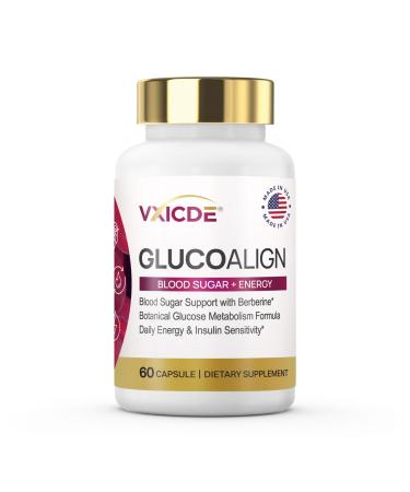 VXICDE Berberine HCl 500mg Wirh Mulberry Leaf Extract 150mg 60 Vegetarian Capsules - Gluten Free & Non-GMO