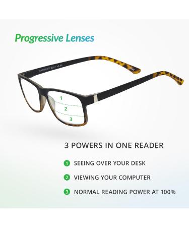 Buy Select-A-Vision Optitek Tri Focus 2201 Black Demi Reading Glasses 2.5x - Unisex Adult | International Shipping Available - Buy Online on GoSupps.com