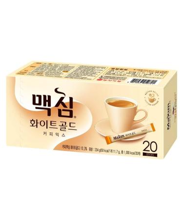 Dongsuh Maxim Moka White Gold Coffee Mix Lot de 20 b tonnets de caf 12 g