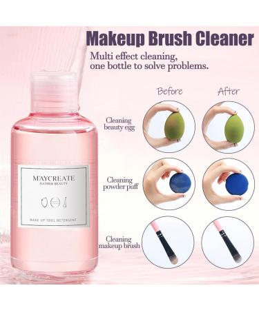 QUKLOGEN 3 in 1 Makeup Brush Cleaning Set Multifunctional Washing Bowl Drying Basket with Handle Silicone Cleaner Mat Removal Cleaner Sponge 150ml/5.12fl.oz Professional Makeup Brush Cleaner Purple - Buy Online on GoSupps.com