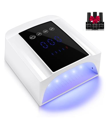 72W Professional UV Light for Nails | Rechargeable Cordless UV LED Nail Lamp with 4 Timers | Professional Nail Dryer with Large LCD Display
