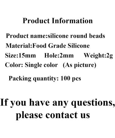 100pcs Turquoise Color Silicone Round Beads - 15mm Sensory Pearl Bead Bulk for DIY Jewelry Making and Mom Necklace Decoration - Buy Online on GoSupps.com