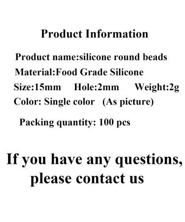 100pcs Snow White Silicone Round Beads - 15mm Sensory Pearl Beads for DIY Jewelry Making - Buy Online on GoSupps.com