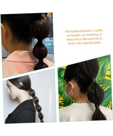 minkissy Lantern Bubble Braids Braid Extensions Hairpieces Curly Ponytail Extension for Black Women Drawstring Ponytail Clip Black Ponytail Extension Miss Headband High Temperature Wire Wig 45X11CM Black - Buy Online on GoSupps.com