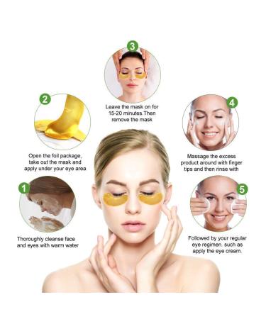 Buy 24K Gold Organic Collagen Eye & Lip Masks - Anti-Aging Treatment 10 Pairs - Buy Online on GoSupps.com