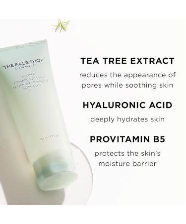 THE FACE SHOP Tea Tree Pore Clarifying Gel Cleanser | Gentle Acne-Prone Skin Cleanser | Removes Excess Sebum & Soothes | 5.0 fl. Oz | K-Beauty - Buy Online on GoSupps.com