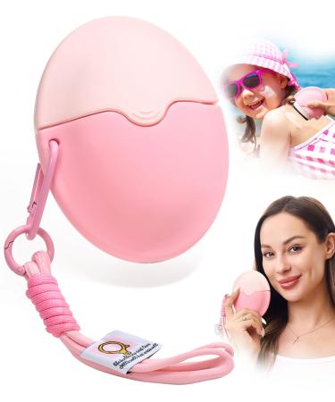 Sunscreen Applicator - Sunscreen Applicator for Kids Roll on Sponge Applicator for Sunscreen Sunblock Buddy Brush Set with Protective Caps Sun Lotion Applicator Sun Cream Brush (Pink)