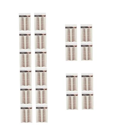 ABOOFAN 20 Sheets Waterproof Eyebrow Stickers Waterproof Makeup Artificial Eyebrow False Eyebrows Cosmetics