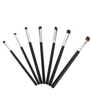 Healeved 7pcs Eyeshadow Daily Use Makeup Brush Horse Hair Concealer Brush Wood Black Lip Brush