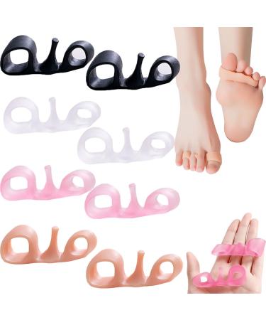 4 Pairs BodyFeet Aligners Kit Orthopedic Bunion Corrector Gel Leg Type Toe Ring Correction of Foot Shape Body Feet Alignment Kit Toe Rubber Ring Thin Foot Valgus