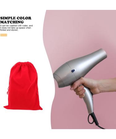 Mikinona 3pcs Hair Dryer Storage Bag Practical Storage Pouches Blow Dryer for Curly Hair Flannel Red - Buy Online on GoSupps.com