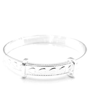 Equilibrium Silver Plated Christening Bangle