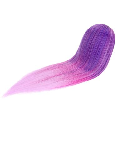 Topdirect 75cm Synthetic Hair Wig Head for Hairdressing Training | Color Gradient Violet with Holder & DIY Hairstyles Set - Buy Online on GoSupps.com