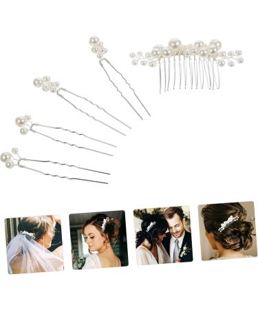 Ipetboom 1 Set Pearl Headpieces for Women Pearl Decor Headpiece for Wedding Decoration Wedding Hair Comb Pearl Hair Clips Hair Jewels for Women Baroque Women's Accessories Metal - Buy Online on GoSupps.com
