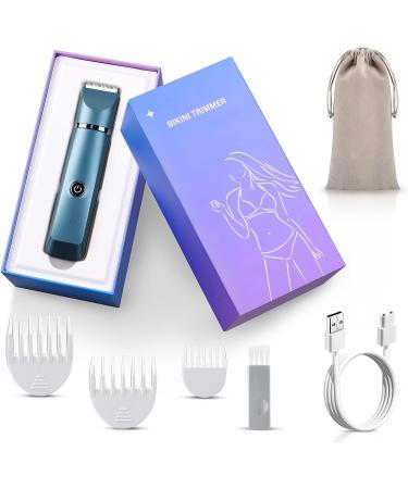 Ladies Bikini Trimmer - LNKERCO 2 in 1 Electric Razor IPX7 Waterproof for Legs, Arms, and Bikini Area - Blue - Buy Online on GoSupps.com
