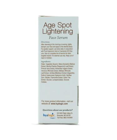 Age Spot Face Serum | Dark Spot Corrector with Hyaluronic Acid | Brightening & Anti-Aging Solution by Hyalogic - 1 Fl. oz - Buy Online on GoSupps.com