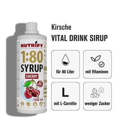 Nutrify Vital Fitness Drink 1:80 - Sugar-Free Vitamin Beverage Concentrate (3x1L) | Low-Calorie Sports Drink Cherry Lemon Lime Raspberry Flavor | Makes 240 Liters - Buy Online on GoSupps.com