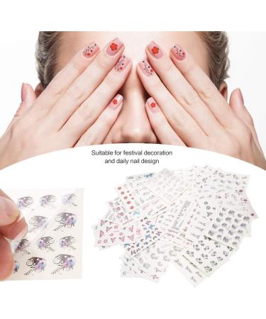 50 Pieces Of Flower Butterfly Cartoon Nail Art Stickers Small Flower Transfer Nail Decals Design Nail Care Accessories Nail Sticker Set(XF) - Buy Online on GoSupps.com