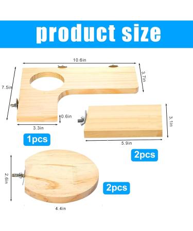 Shop Wangdu 5-Piece Hamster Accessories Set - Natural Wood Toys for Hamsters Guinea Pigs & Mice | DIY Cage Decor & Bird Seating Platform - Buy Online on GoSupps.com
