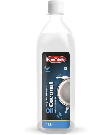 Khomane Coconut Cold Pressed Natural Virgin Oil for Cooking | Full of Nutritions and Antioxidants | Traditianl & Age Old Oil Extraction Process (1Ltr) - Buy Online on GoSupps.com