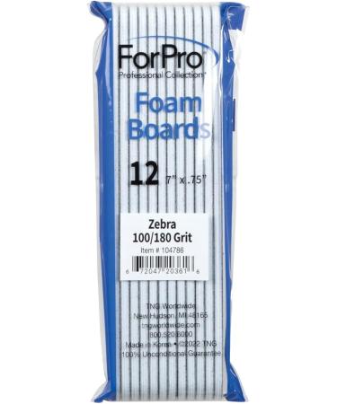ForPro Zebra Nail Foam Boards 100/180 Grit 7L x .75W - 12-Count - Buy Online on GoSupps.com