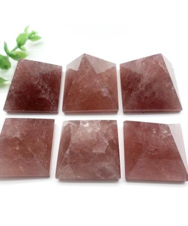 Natural Crystal Rough 30mm Natural Red Strawberry Stone Quartz Crystal Pyramid Reiki Tower Home Ornaments Decoration Stones - Buy Online on GoSupps.com