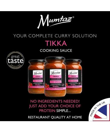 Mumtaz TIKKA Indian Curry Cooking Sauce 350g Pack of 3 Restaurant Quality at Home - Medium Spiced Serves 4-5 All Natural Ingredients Gluten Free Vegetarian Friendly. - Buy Online on GoSupps.com