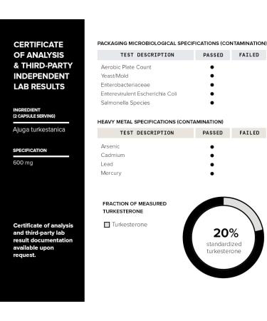 Turkesterone Supplement for Men - Ultra High Potency 50:1 Extract with 20% Turkesterone - Highly Concentrated - Third-Party Lab Tested - 60 Capsules 60 Count (Pack of 1) - Buy Online on GoSupps.com