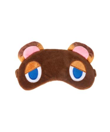 Novelty Tom Nook Eye Mask for Sleeping Raccoon Blindfold Sleep Mask Super Soft Smooth Plush (Brown Bear)